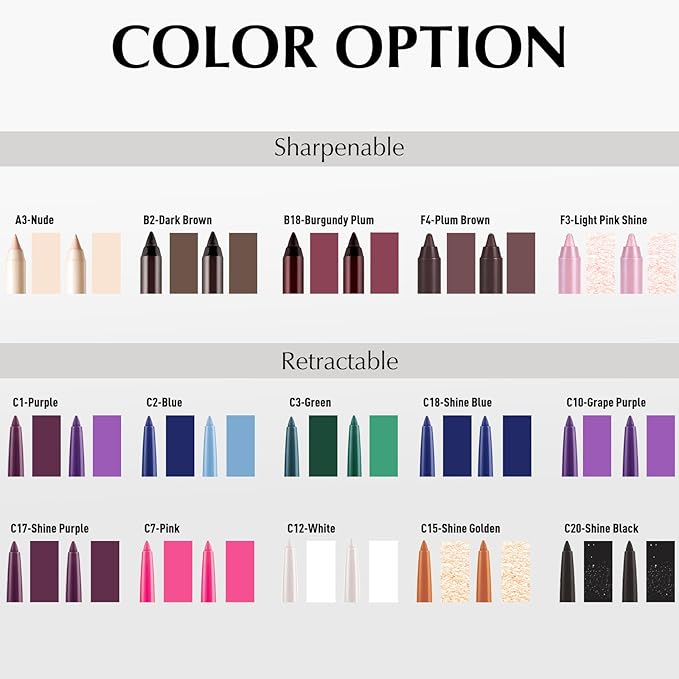 2 PCS Light Pink Eyeliner Pencil Set, Shimmer Gel Waterline Eye Liner Brightener Pen, Multi-Use Creamy Glitter Metallic Eyeshadow High Pigmented Long-Lasting for Older Women with Sharpener