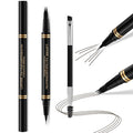 Eyebrow Pen,2-in-1 Waterproof Eyebrow Pencil with 4 Tip Microblading Brow Pen and Ultra-Precise Brow Pencil,with Dual-ended Eyebrow Brush,Eyebrow Makeup for Natural Looking - Medium Ash Brown