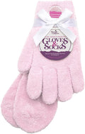 Moisturizing Socks and Gloves Set | Pink Fuzzy Socks and Gloves with Aloe and Vitamin E for Women | Women's Gifts for Self-Care
