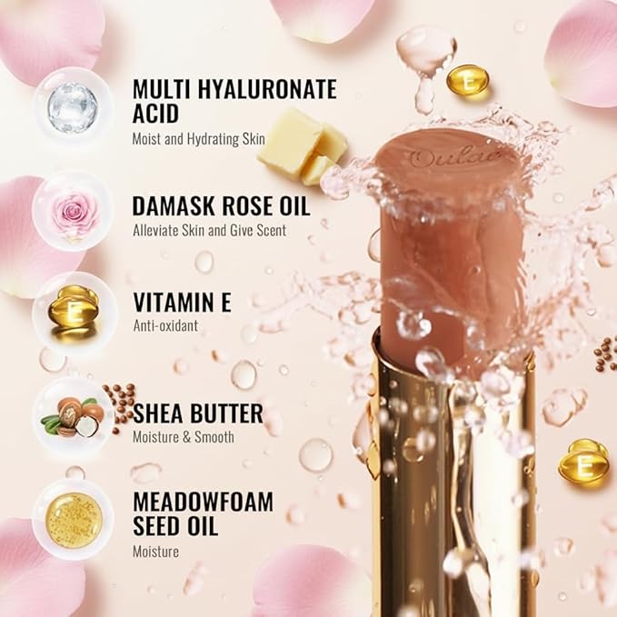 Oulac Color Rich Satin Lipstick - Medium Brown Full Coverage Lip Color, Creamy Silky-Smooth, Moisturizing, Satin Matte Finish, Infused With Shea Butter, Vegan & Clean Beauty, 4g, SG15 Barbara