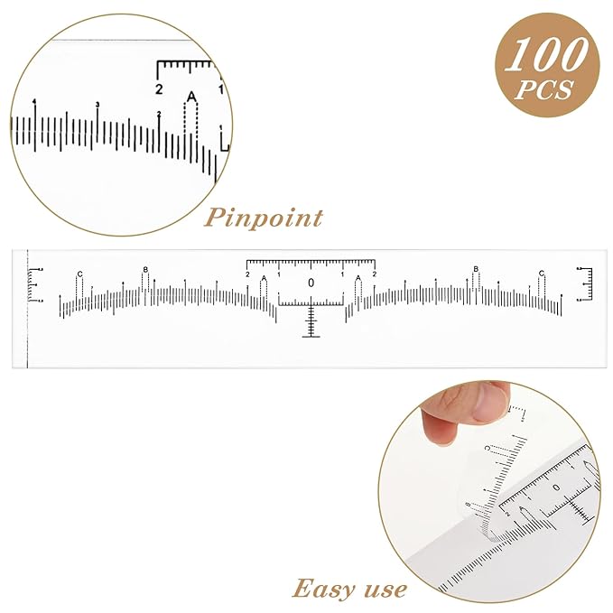 100 Pcs Eyebrow Ruler Stencils - Abeillo Disposable Brow Ruler Sticker, Microblading Eyebrow Template, Brow Measuring Shaper Tool, Eyebrow Mapping Makeup Tool