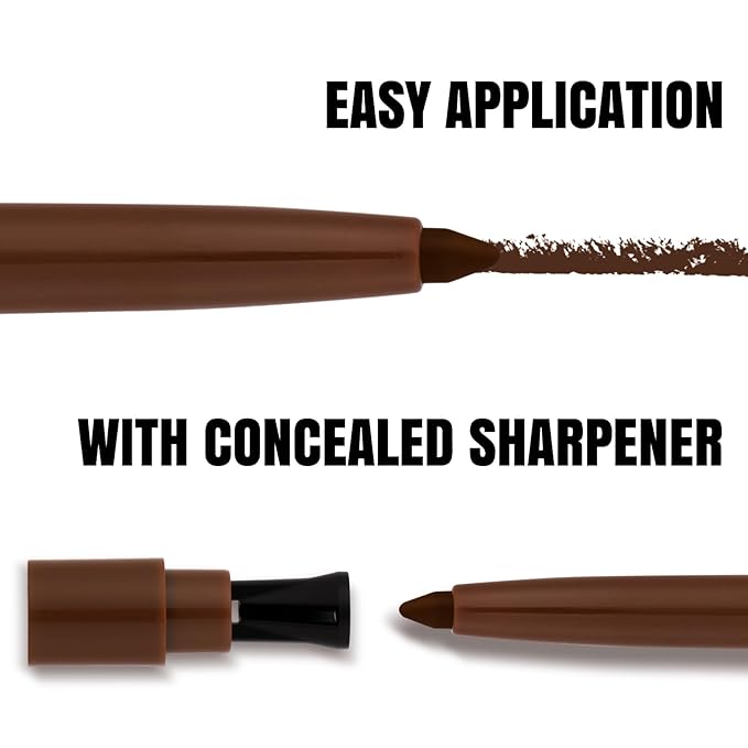 HECI BEAUTY Sharpenable Gel Eyeliner Pencil, Multi-Use Longwear Eyeliner Pencil, Ultra-Smooth Tip Eye Makeup with Up to 24HR Wear, Waterproof & Smudge-Proof - Brown