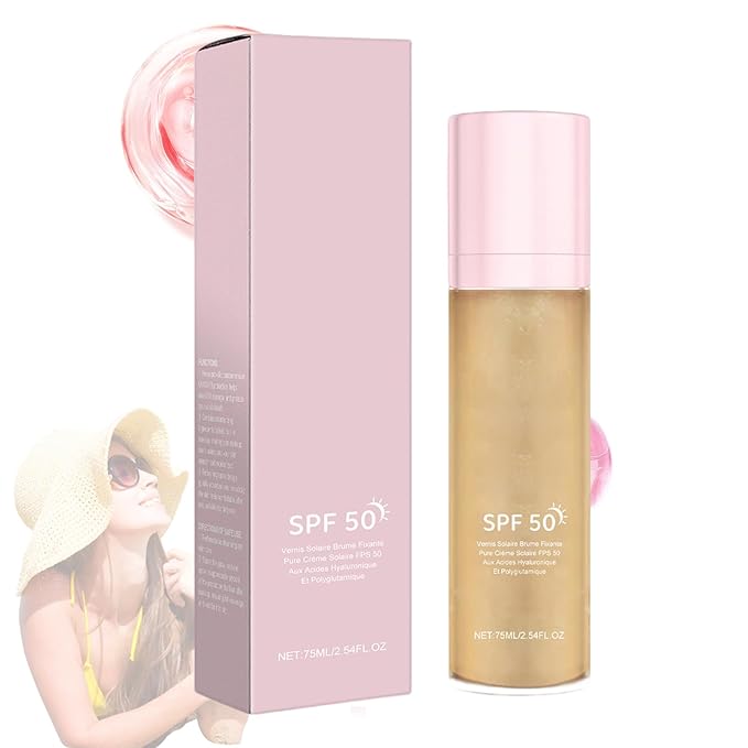 Earia Sheer Setting Mist Sunscreen SPF 50, Shimmer Body Oil Spray for Face & Body, Lightweight, Non-Greasy, Hydrating Makeup-Friendly Glow Spray