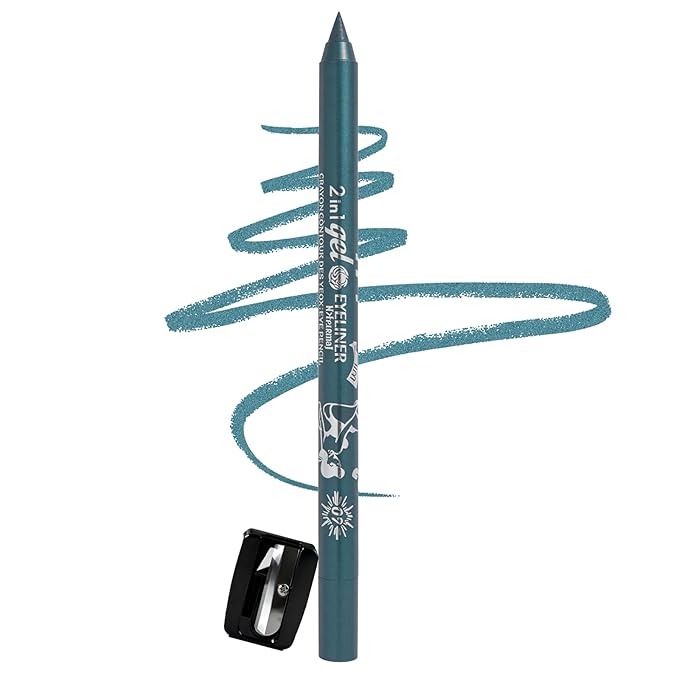Turquoise Glimmer Eyeliner Pencil,Smudge-proof Waterproof Long Lasting Eye Liner, High-Pigmented Smooth Creamy Formula for Mature Women, Eyes Makeup Pen Includes Sharpener-#9Turquoise Glimmer