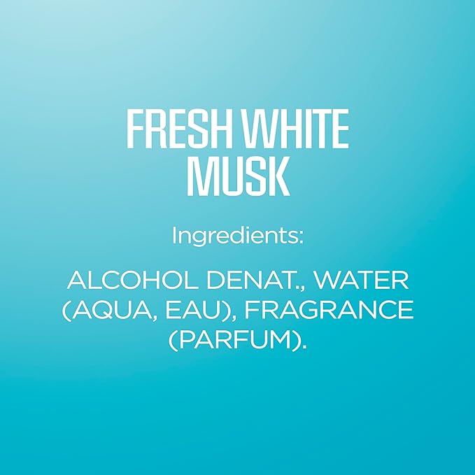 Body Fantasies Signature Fragrance Body Spray, Fresh White Musk, 8 fl oz (Pack of 2)