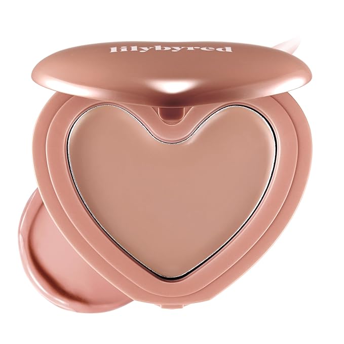lilybyred Luv Beam Cheek Balm | Heart-Shaped Korean Cream Blush, Semi-Matte Finish, Long-Lasting, Blendable & Buildable, Soft Creamy Texture, Lightweight, Natural Flush, 0.12 oz. (15 Nutty Beam)