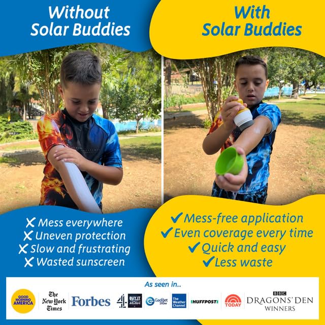 Solar Buddies Sunscreen Applicator - Leopard Single - Refillable Roll on Sponge Sunscreen, Suncream & Lotion Applicator For Kids, Adults & Families - Holds 3.4fl oz, Perfect Size for Travel