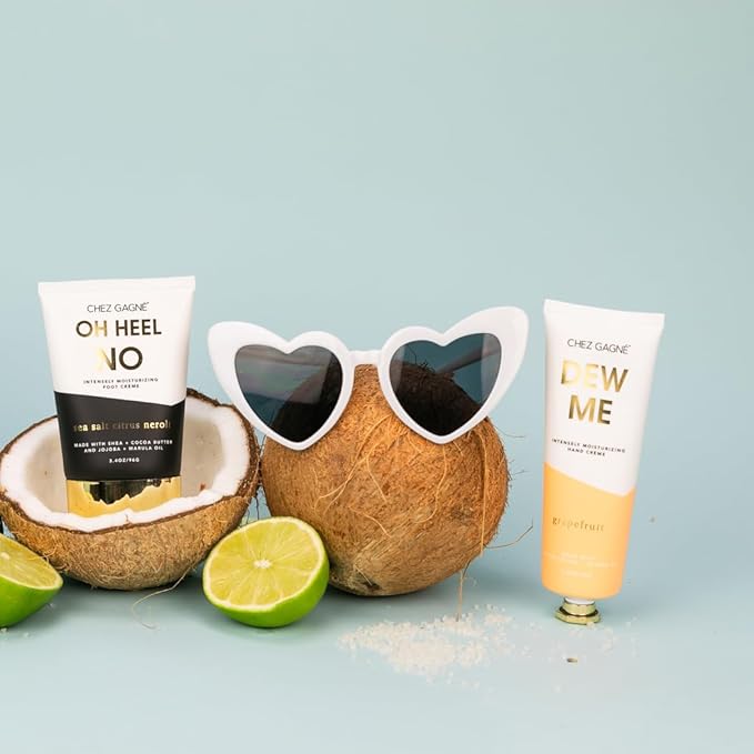 Chez Gagné Vegan Hand Cream for Dry Hands - Dew Me - Grapefruit 3.4oz Non-Greasy Moisturizing Hand Lotion - Made in California - Paraben, Sulfate & Phthalate Free - Flirty Funny Gift