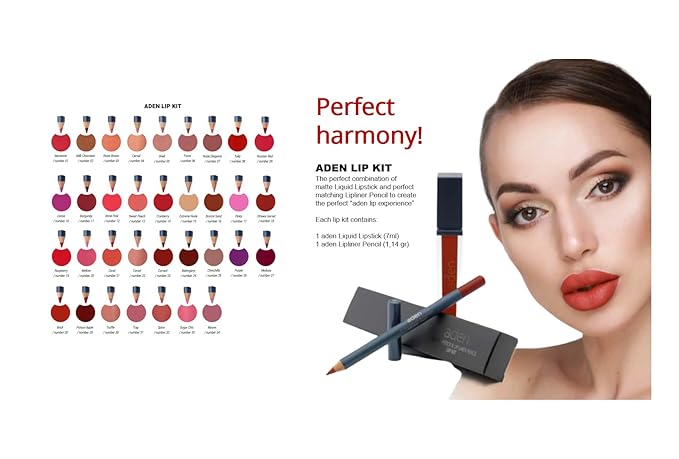 Lipstick for Women & Lip Liner Pencil – Liquid Matte Lipstick Long Lasting – Lip Combo Sets with Lip Stain Long Lasting Waterproof & lip liner stain – Lip Kit Pigmented-Non Smudge-Made in Italy 24
