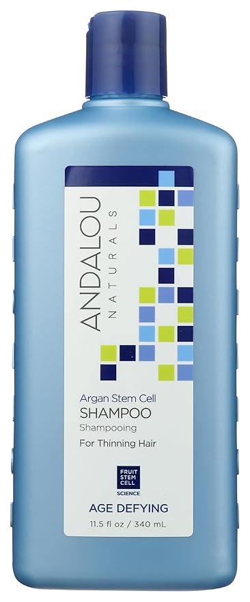 Andalou Naturals Argan Stem Cell Age Defying Shampoo, Strengthening Hair Care for Thinning, Dull or Weak Hair, Helps Revitalize & Strengthen for Fuller, Healthier-Looking Hair, 11.5 Ounce