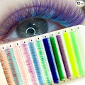 Sunniess 12 Rows Colored Lash Extensions Ombre Colored Lashes Mix Color Single Classic Eyelash 15mm 0.07mm D curl Eyelash Extensions for Professional