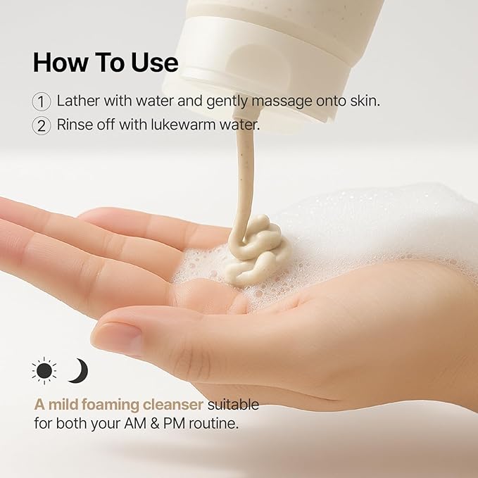 MIDHA RICE BRAN SCRUB FOAM 5.07fl.oz/150ml, Deep Cleansing, Pore-Purifying, Gentle Exfoliating – Soft Micro-Foam Face Wash with Balanced pH & Hydrating, Nourishing Care