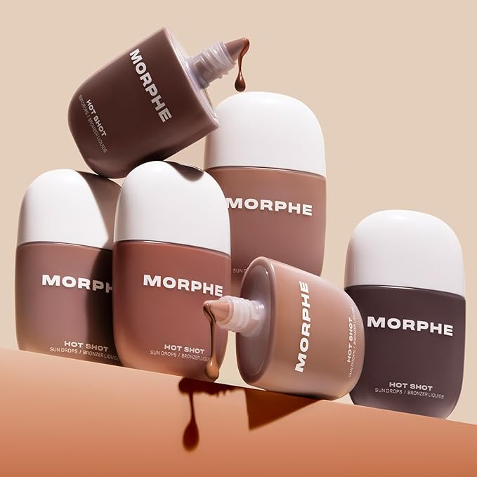 Morphe Hot Shot Sun Bronzing Drops - Waterweight Liquid Bronzer Drops with Niacinamide for Glowing Skin, Hydration & a Natural Radiant Finish - Money Honey (1 Fl Oz)
