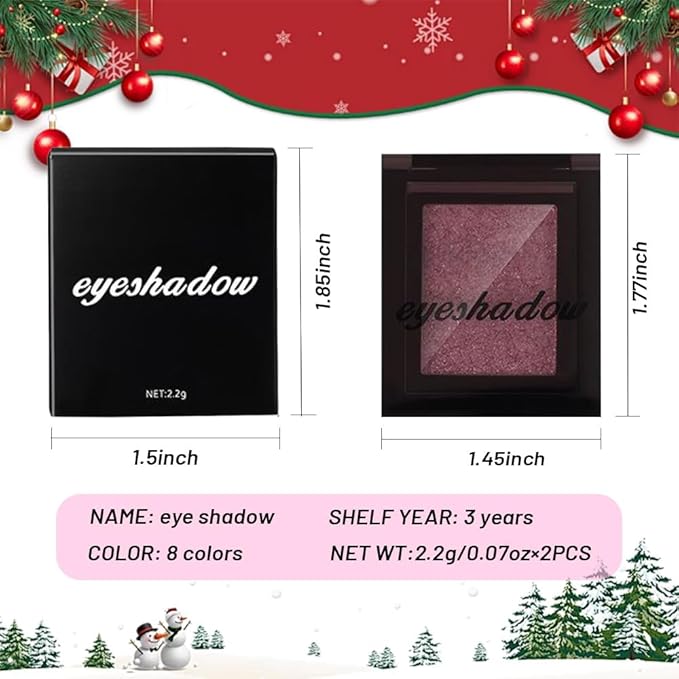 Pressed Single Eyeshadow Makeup, Sparkle Highly Pigmented Monochrome Eye Shadow Palette, Waterproof Neutral Powder, sombras para ojos, Lightweight Blendable, #04 Rose Gold+#06 Champagne Gold