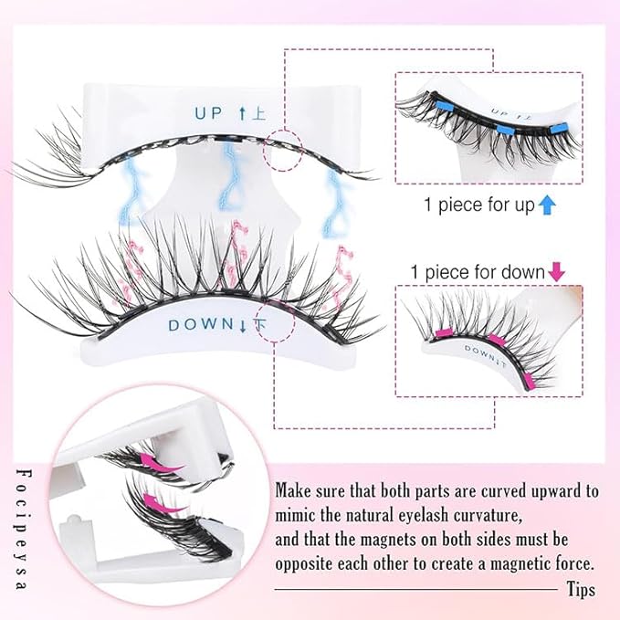 ELYANORE Premium Eyelashes Kit, Natural Wispy Reusable Lashes – No Glue Needed, Feather-Light Comfort with Magnetic Applicator, Easy Apply Lashes (5 Pairs: 2 Full + 3 Half Length)