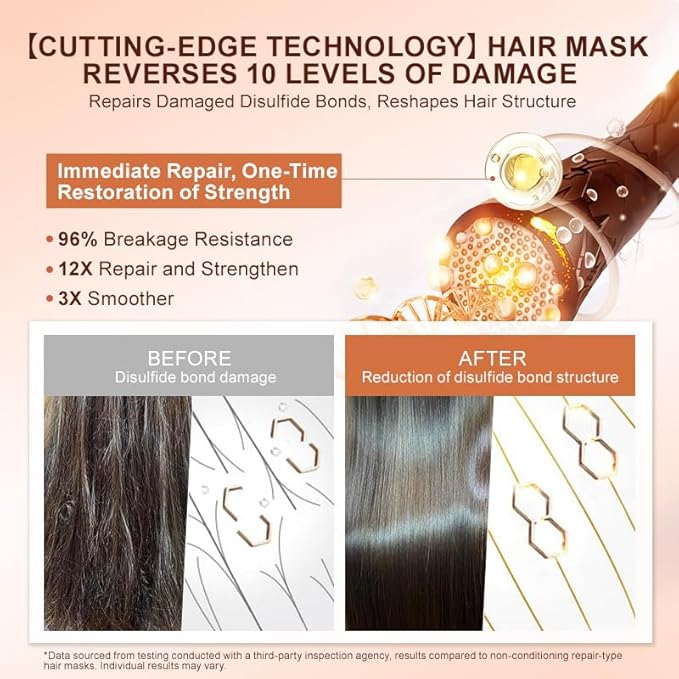 PURC Keratin Hair Mask Disulfide Bond Hair Treatment Smoothing Straightening Hair Cream Repair Damaged Hair Care Products