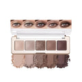Nude Brown Neutral Matte & Shimmer Eyeshadow, 5 Color Highly Pigmented Blendable Soft Eye Shadow Palette Makeup for Older Women, Long Lasting Mini Travel Size, Suitable for Mature Skin 01#