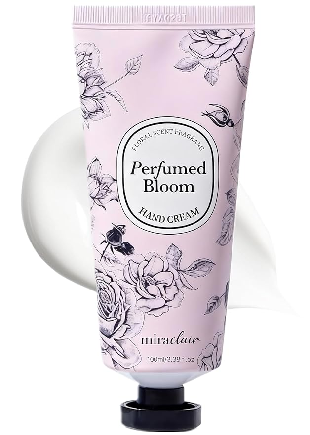 MIRACLAIR Perfumed Hand Cream, Hand Lotion for Dry Cracked Hands, Moisturizing Skincare, Nourishing Creams for Dry Hands, Nails, and Cuticles, Travel-Sized, Vegan (Perfurmed Bloom)