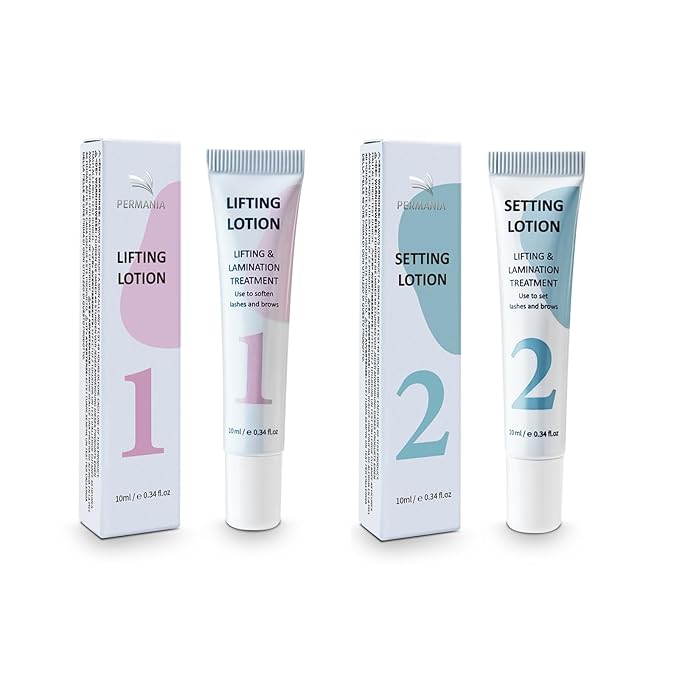PERMANIA Lifting and Setting Lotion, 10 ml Tube Design Salon Grade for Korean Lash Lift and Brow Lamination Beauty Treatments (only lifting and setting lotion)