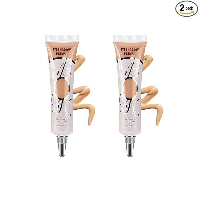 LOKFAR 2 Pack Matte Eyeshadow Primer for Oily Lids Black Eyeshadow No Crease Eye Primer Makeup Eyeshadow Base Waterproof & Smudge-proof & Long Lasting Cream Liquid Eye-shadow for All Shadows (Set C)