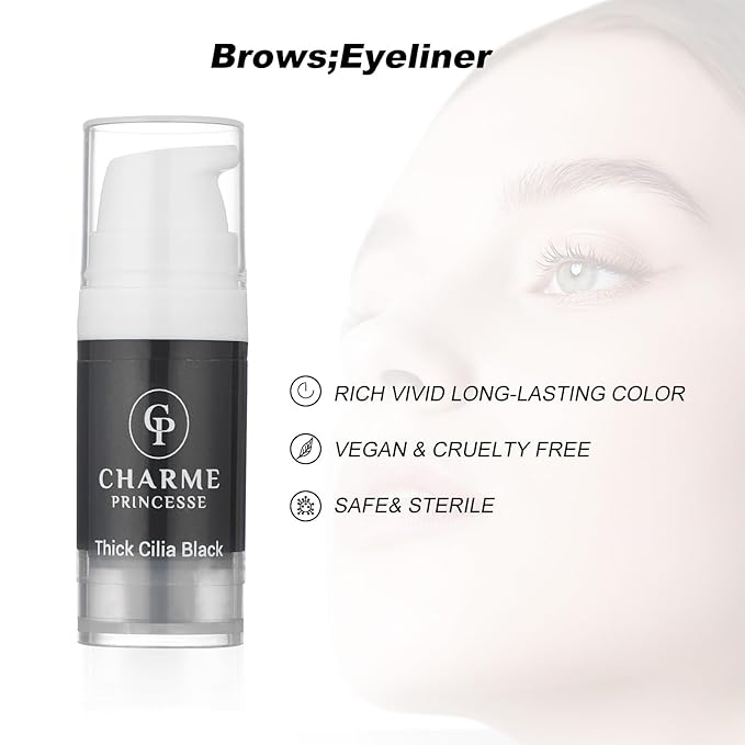 Charme Princesse Permanent Makeup Ink Microblading Ink Eyebrow Eyeliner Vegan Tattoo Ink 10ml Eyebrow Pigments Permanent Makeup Inks for Eyebrow Tattoo Plant Inks
