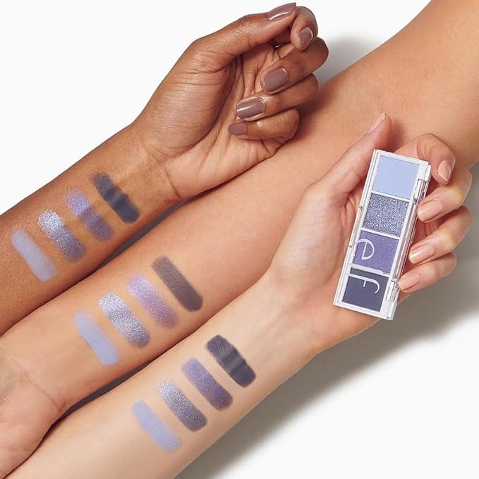 e.l.f. Bite-Size Eyeshadow, Ultra-Pigmented Eye Makeup Quad, 4 Matte & Shimmer Shades, Creamy & Blendable Powder, Açaí You, 0.12 Oz