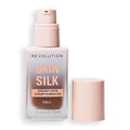Revolution Skin Silk Radiant Satin Serum Foundation, Buildable Coverage with Hydrating Hyaluronic Acid for a Natural Finish, Vegan & Cruelty-Free, F15NC Dark Skin Tones, 0.77 fl oz