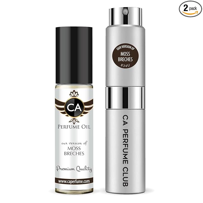 CA Perfume Duo Impression of Moss Breches For Women And Men Perfume Layering Set Long Lasting Travel Size EDP + Body Oil Roll-On Bottle 0.27 Fl Oz+0.33 Fl Oz