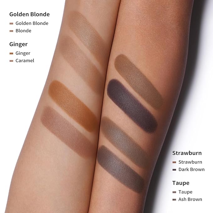 Oulac Waterproof Brown Eyebrow Powder Kit with Brow Brush 2 in1 Long Lasting Instant Eyebrow Pomade & Powder Natural Makeup for Sparse Brows 3.2 g/0.11 oz (Ginger）