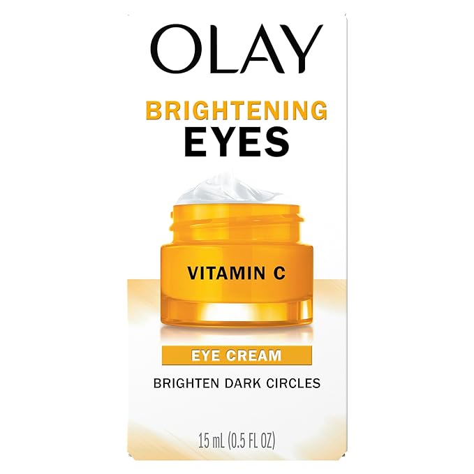 Olay Brightening Eye Cream with Vitamin C, Fragrance-Free Hydrating Under Eye Cream for Dark Circles and Dull Skin, Lightweight Eye Cream with Peptides and Vitamin B3, 0.5 oz