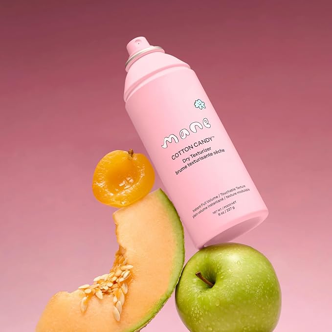 Mane Cotton Candy Travel Size Dry Texture Spray - Volumizing Spray for Fine Hair - Lightweight Hair Styling Spray with Root Lift & Soft Tousled Texture - Heat Protection 380°F - No White Cast (2 Oz)