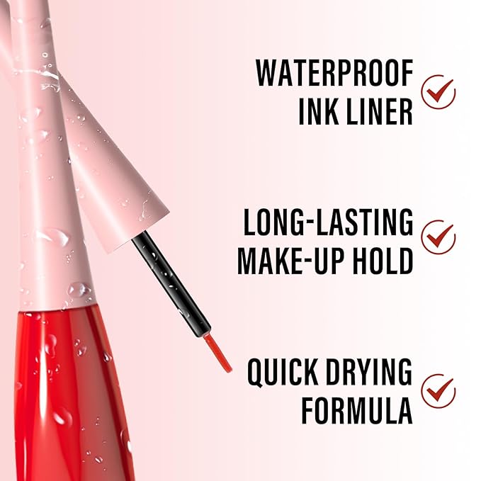 Boobeen Liquid Eyeliner Pen, Colored Eye Liner Waterproof Smudge Proof, Eyeliner Ink Liner with Precision Tip for Bold Eye Looks