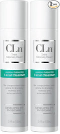 CLn® Facial Cleanser - Hydrating Facial Cleanser with Glycerin, For Skin Prone to Dryness, Eczema, Redness, Irritation & Acne Sensitivity, Fragrance-Free & Paraben-Free, 3.4 fl. oz. (Pack of 2)