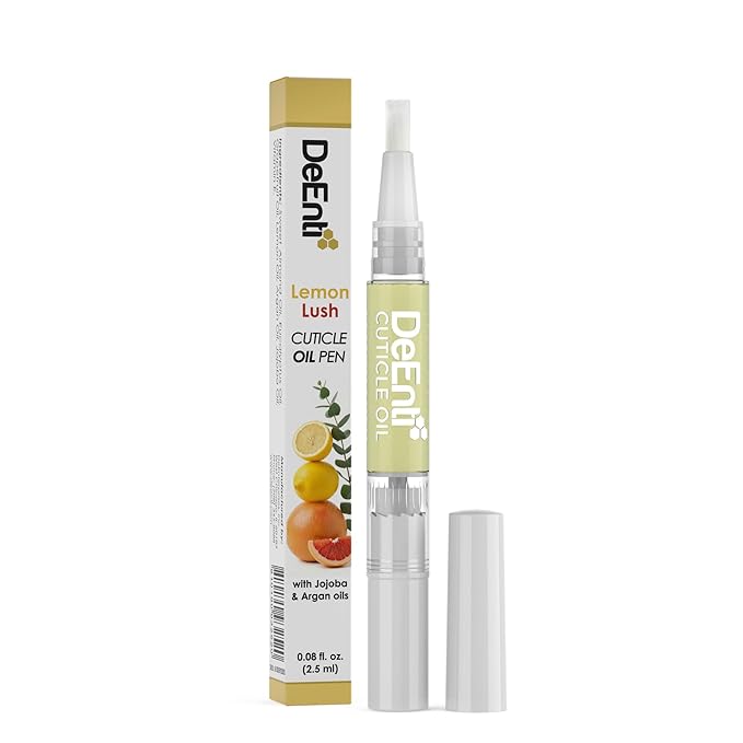 DeEnti Cuticle Oil 1 Pen, Jojoba Oil for Nails, Hydrating Cuticle Nail Oil, Lush Lemon Scented Cuticle Repair Oil, Vitamin E Nail Supplies, Professional Salon Quality Manicure Supplies