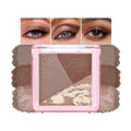 Warm Brown Gold Shimmer Baked Eyeshadow Palette, 3 Color High Pigment Blendable Eye Shadow Makeup for Older Women, Travel Mini Palette Suitable for All Eye Shapes, Vegan Cruelty-Free Glam Look 05#