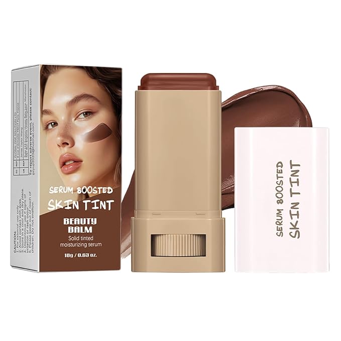 FYEBOO 2025 New Beauty Balm Serum Boosted Skin Tint, Solid Tinted Serum Contour Stick, Hydrating Tinted Moisturizer Foundation Stick, Radiant Dewy Natural Finish Facial Color Correct (# 01)