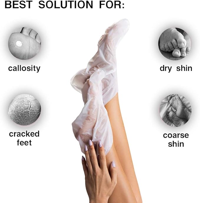 [5 Pairs] MOND'SUB Moisturizing Feet Masks & Avocado Oil Moisturizing Organic - Baby Feet Hydrating Mask for Dry Skin - Instantly Healing Dry Cracked Feet With Natural Oil