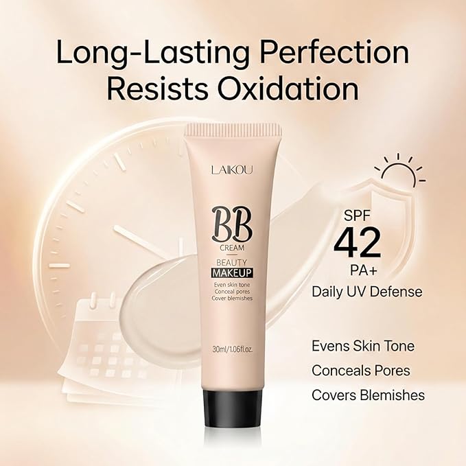 Korean BB Cream & Foundation 2-in-1 - Buildable Coverage Tinted Moisturizer with SPF, for a Natural Matte Finish & All-Day Wear (270 Wheat)