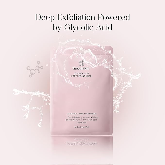 Seoul-Skin Glycolic Acid Foot Peeling Mask (1 Pair), Korean Peeling & Exfoliating | Deep Exfoliation