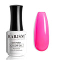 RARJSM Hot Pink Jelly Gel Nail Polish Sheer Clear Bright Pink Gel Nail Polish Transparent Neon Pinky Pastel Nude Nail GelPolish Varnish Curing Requires LED UV French Manicure Soak Off for Home Salon