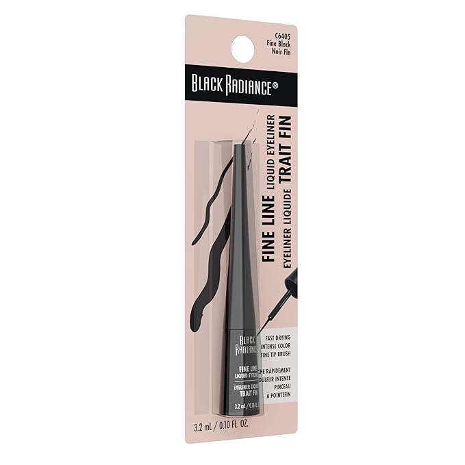 Black Radiance Fine Line Liquid Eyeliner, Black, 0.12 Fluid Ounce