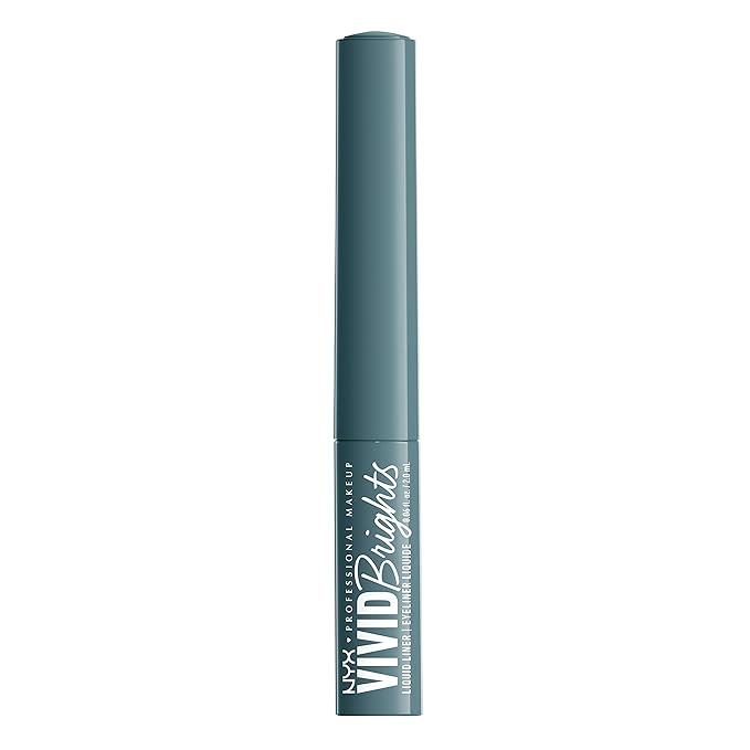 NYX PROFESSIONAL MAKEUP Vivid Brights Liquid Liner, Smear-Resistant Eyeliner with Precise Tip - Cyan Simp (Pack of 2)