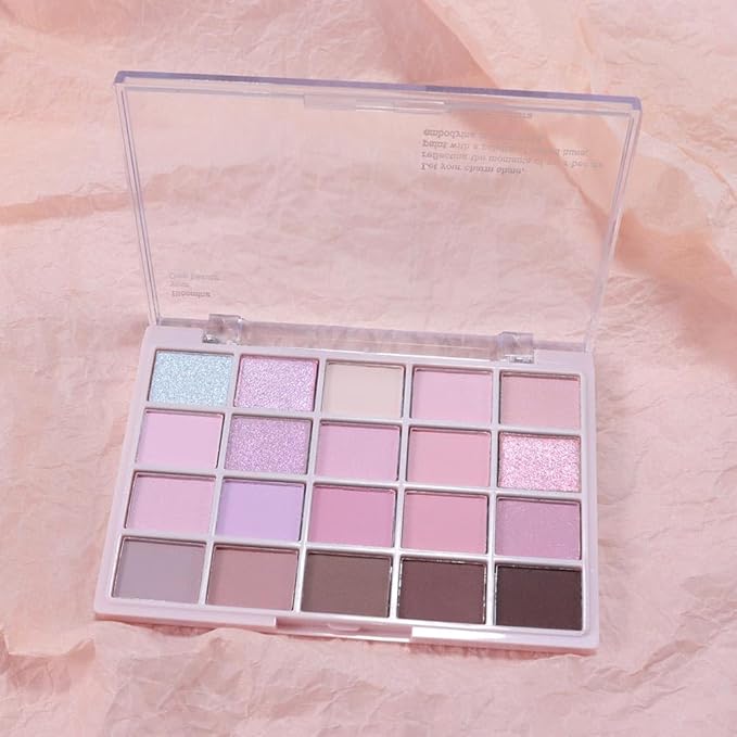 CAKAILA 20Colors Light Purple Pink Nude Basics Matte Eyeshadow Palette,Eye Shadow Travel Makeup Palette all in one Long Lasting Waterproof,Great for Travel Gift Kit