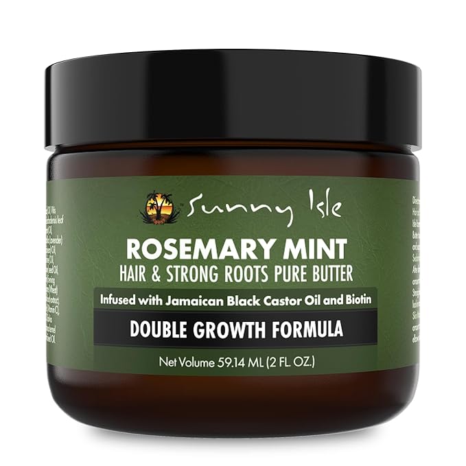 Sunny Isle Rosemary Mint Hair & Strong Roots Butter 2oz - Biotin, Jamaican Black Castor Oil