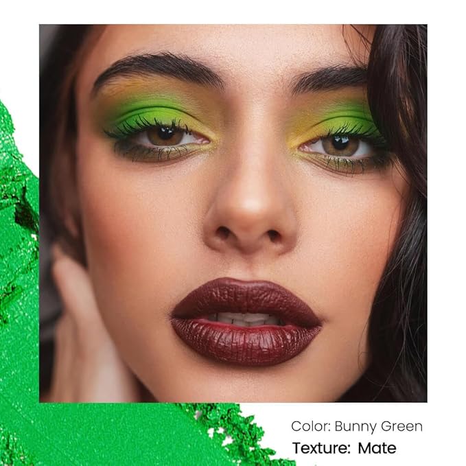 Matte Single Eyeshadow with Pan, Grass Green - Buttery Soft Highly Pigmented, Smooth Blendable, Perfect Fit for DIY Magnetic Palettes, Single Shadow Refill (Bunny Green)