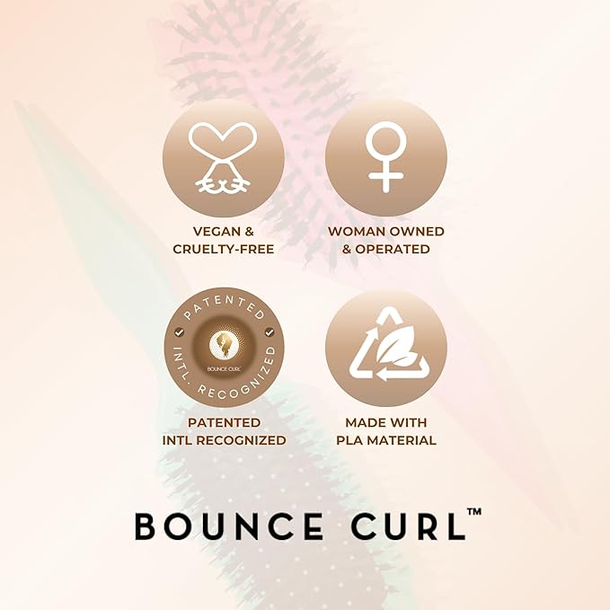 Bounce Curl Define EdgeLift Brush, 5-in-1 Tool for Effortlessly Defined Curls, Waves & Coils, Reduces Frizz - Cherry
