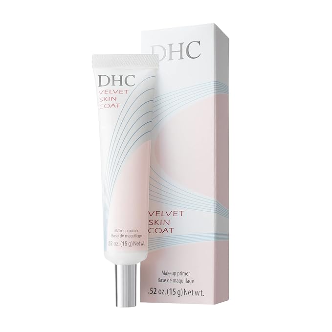 DHC Velvet Skin Coat, Mattifying Makeup Primer, Powder-Gel Formula, Minimizes Look of Pores, Fine Lines, and Imperfections, All Skin Types, Fragrance and Colorant Free, 0.52 oz. Net wt