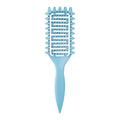 Curl Defining Brush for Curly Hair, Vented Detangling Hair Brush for Wet and Dry Styling, Curved Brush for Shaping and Smoothing Curl Clumps, Lightweight Hair Brush （Blue）