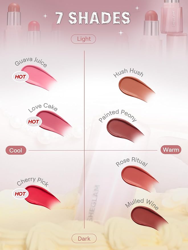 SHEGLAM Buttery Bliss Blush Stick Cream Milk Makeup Blush-Love Cake