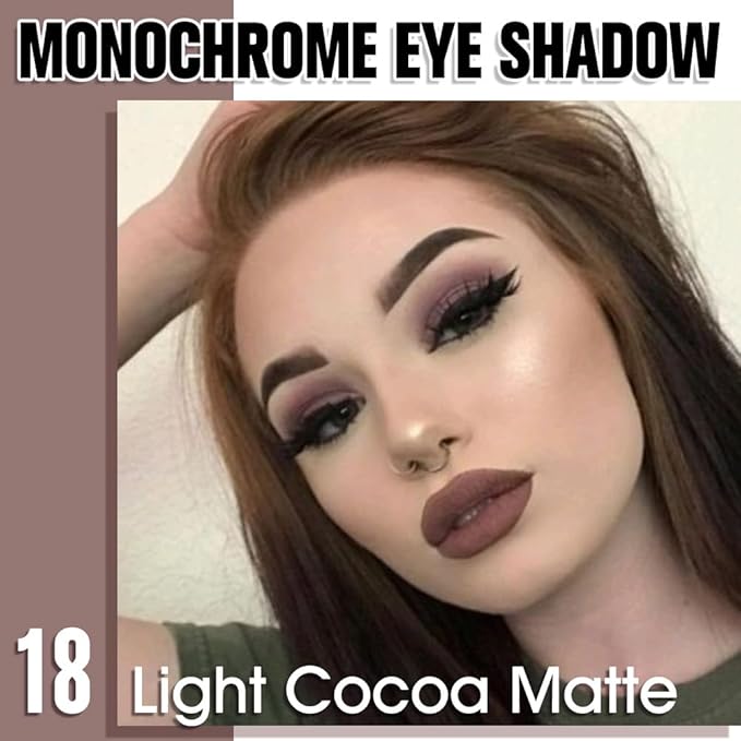 Light Cocoa Matte Eyeshadow, Brown Taupe Coffee Single Eyeshadow Palette Makeup, Neutral Powde Eye Shadow for Mature Skin, Pigmented Waterproof, Vegan & Cruelty-Free, Sombras para Ojos